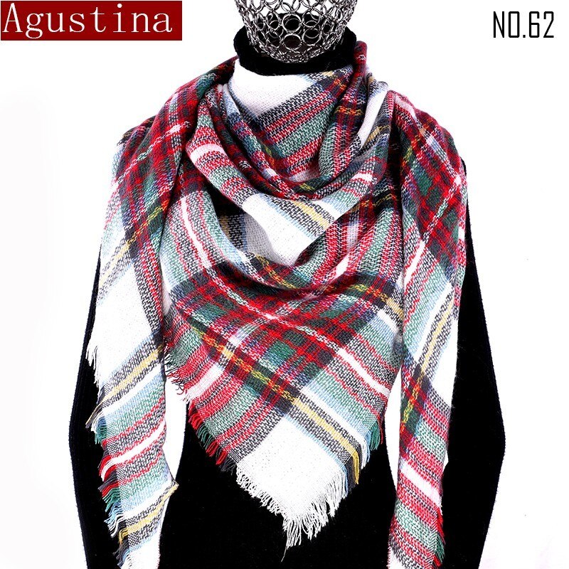 Vrouwen Plaid Sjaal Winter Kasjmier Tartans Sjaal Poncho Driehoek Sjaals Luxe Capes Pashmina Dames Sjaals Womens Shaws
