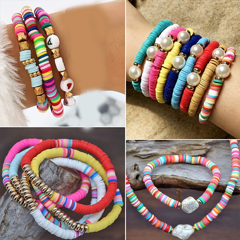 Ewquisite Soft Pottery DIY Clay Bead Kit With Smiley Faces Multi Types