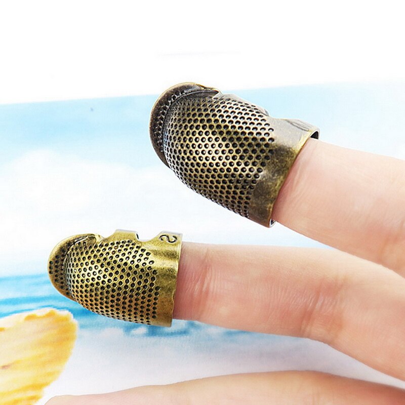 1pc håndarbejde nål fingerbøl finger beskytter messing syværktøjer antikke ringsøm værktøjer diy håndværk sy tilbehør