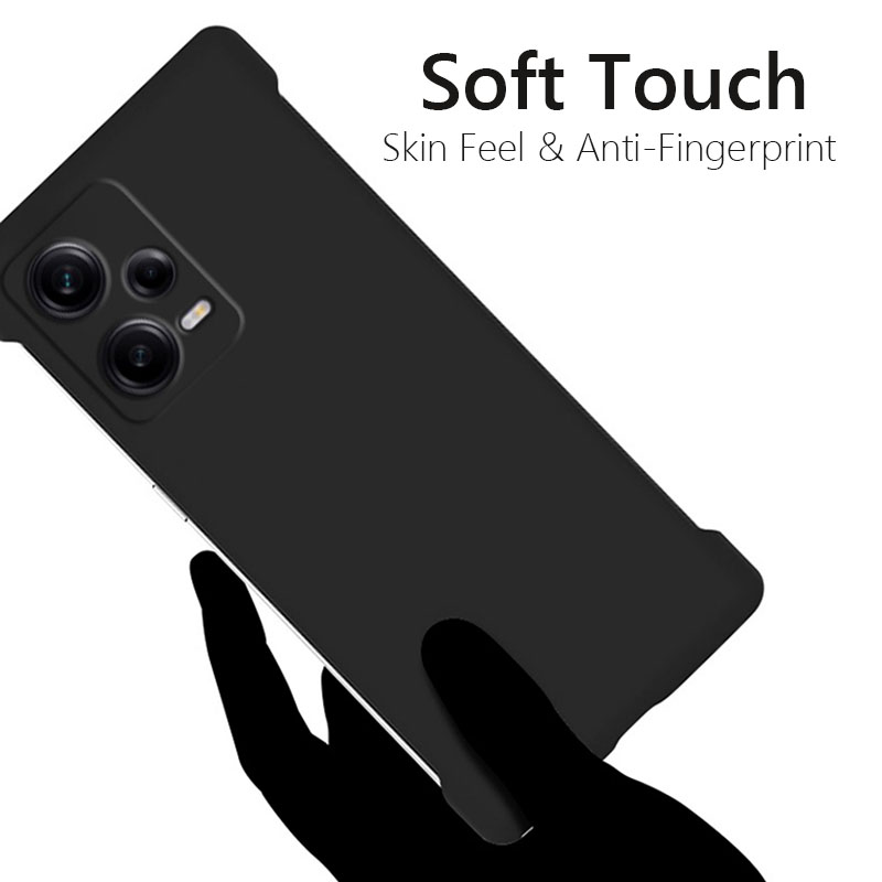 Ramlöst, smalt, matt, hårt pc-bakstycke till xiaomi redmi note 12 pro plus turbo note 12 pro plus +5g, stötsäkert fodral