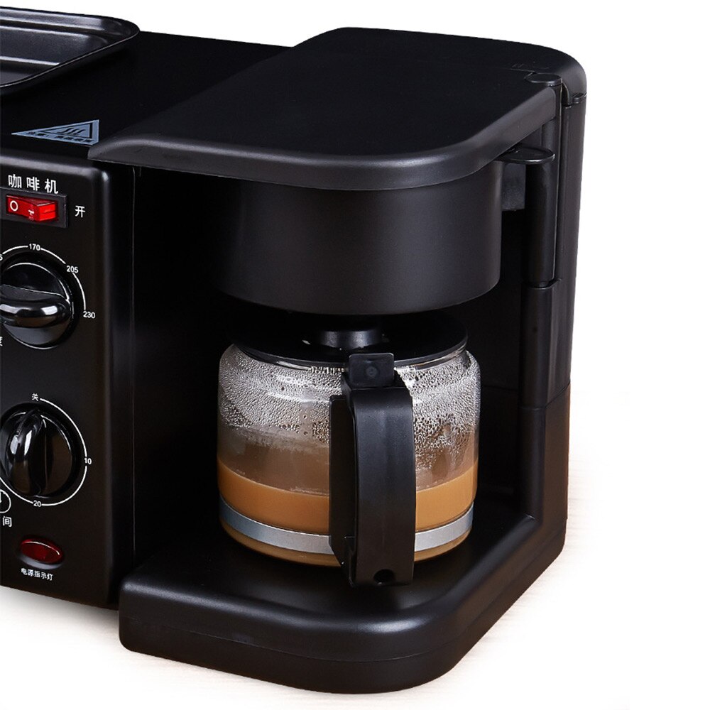 Multifunktionel morgenmaskine husstand tre-i-en morgenmaskine kaffemaskine rister brød brødrister maskine