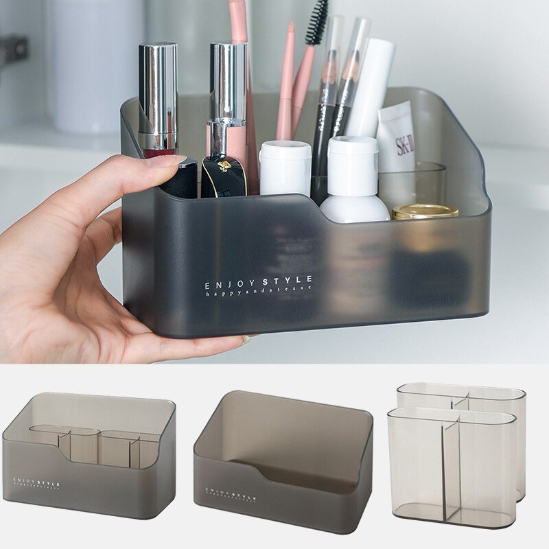 Multifunktionel opbevaringsboks make up kosmetik arrangør hudplejeprodukter fjernbetjening kosmetik makeup smykker opbevaringsboks
