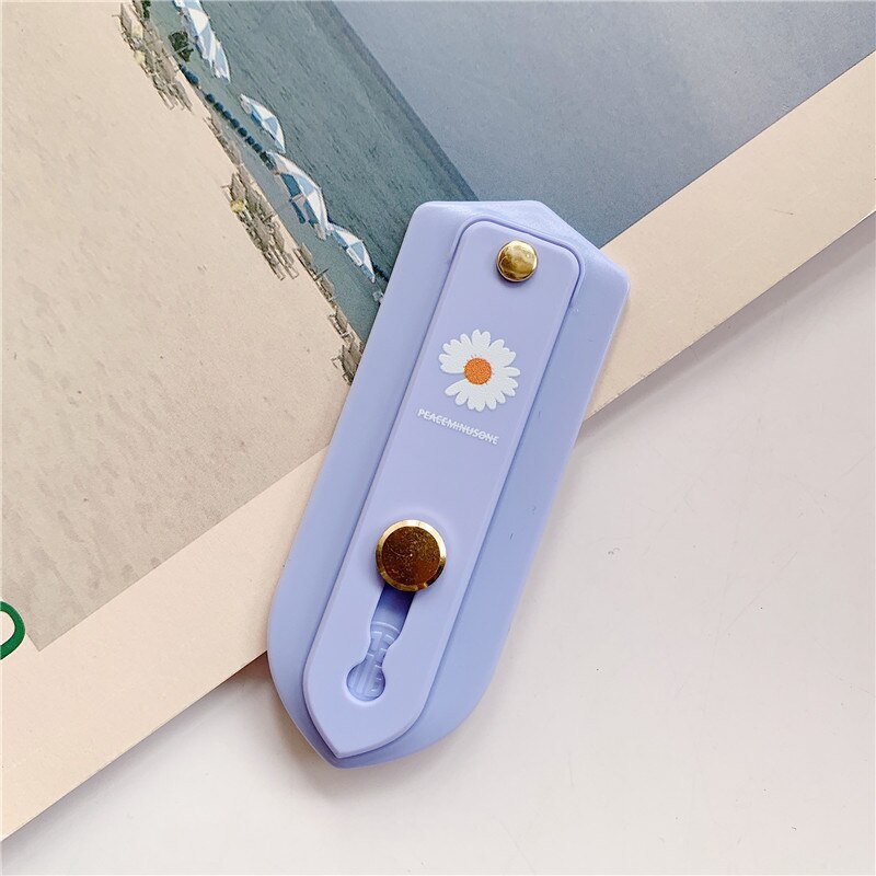 Margherite Fiore Push Pull In Silicone di Colore Della Caramella Breve Cinturino Da Polso Anello di Barretta Grip Staffa di Supporto Del Supporto Del Telefono Universale Per il iPhone 11: Light Purple