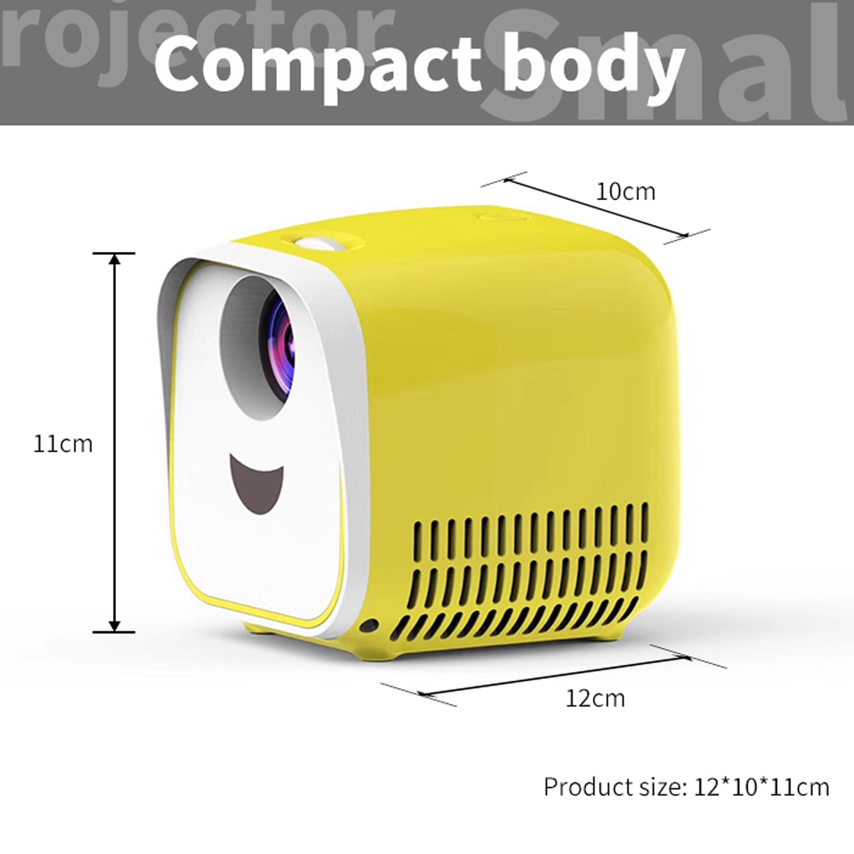 LEJIADA L1 proyector reproductor de vídeo Compatible con 1080P HDMI USB AV portátil Compatible con TV Stick, ordenador portátil, PS4, Xbox