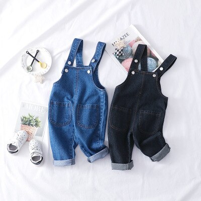 Kinder denim overalls lente baby jongens en meisjes bretels jeans kinderen cowboy overalls meisjes jeans 1-4 jaar