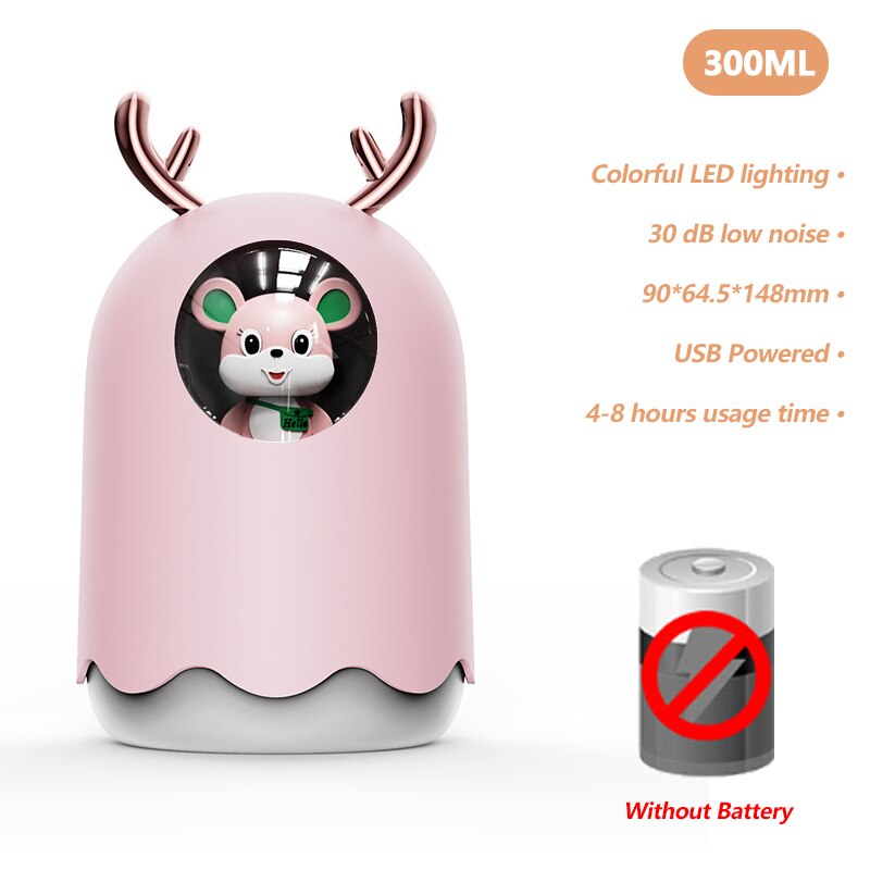 Lovely Cat Air Humidifier USB Aromatherapy Mist Maker Fogger with LED Lamp Mini Portable Ultrasonic Aroma Diffuser Air Purifier: 05
