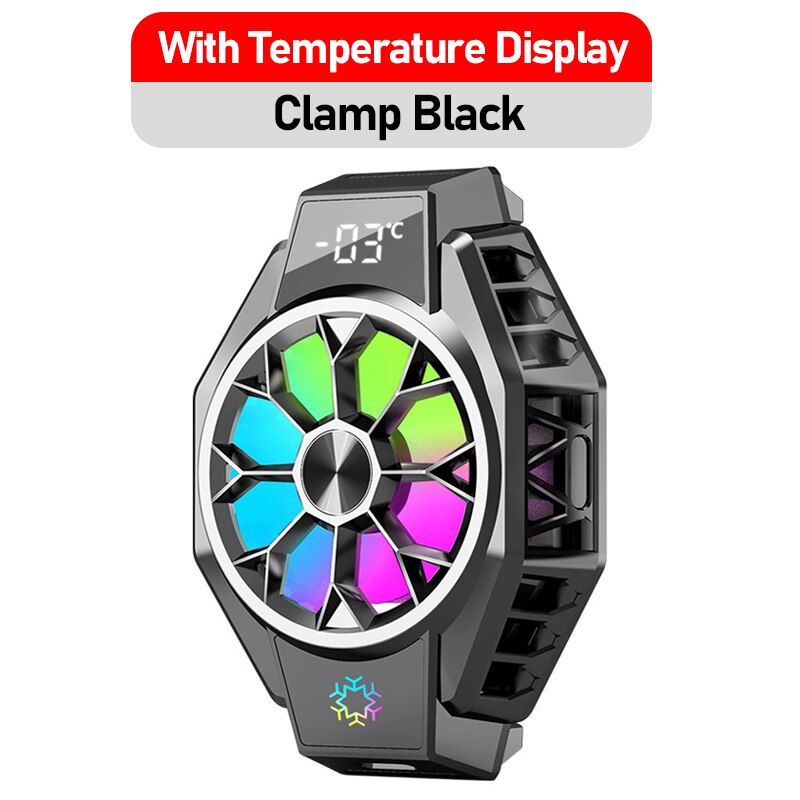 Kivee Smart Telefoon Koelventilator Gaming Mobiele Gamepad Koeler Fan Draagbare Voor Type-C Usb Radiator Voor Iphone Xiaomi samsung Redmi: Clamp With Display