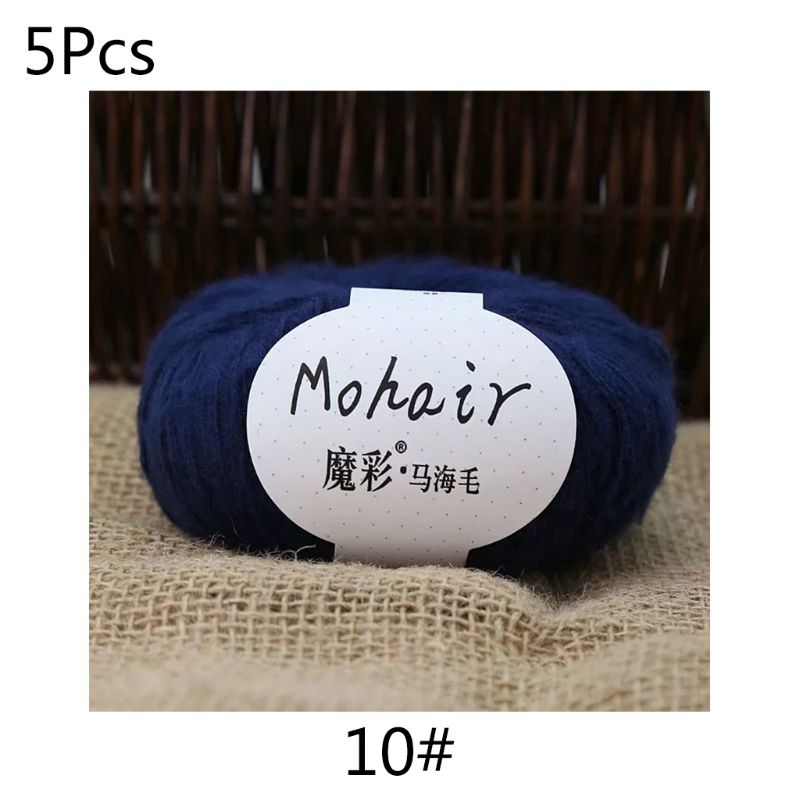 5 Rolls 125g Soft Thin Angola Mohair Yarn Fine Baby Wool Hand Knitting Crochet Y5LE: 5AC203337-10