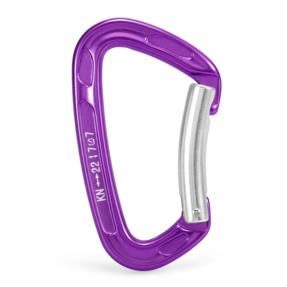 22KN / 24KN Straight Gate Carabiner Non-locking Gate Carabiner Climbing Canyoning Backpacking Hammocks Key Nose Carabiner: 12KN purple