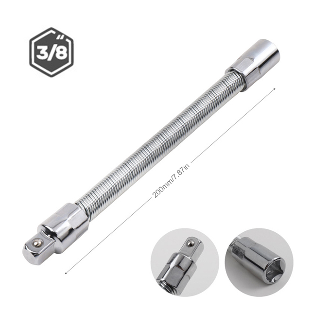 Drive Flexible Socket Extension Bar Adapter Metal Shaft Conversion Head High Torque Socket Ratchet Wrench Extender 1/4 3/8 1/2:  3-8