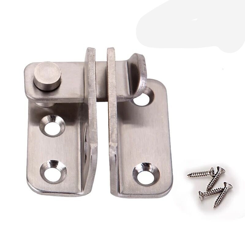 Stainless steel safety wooden door latch buckle lock lock left and right open door lock bolt hardware Furniture accessories: Left open the door