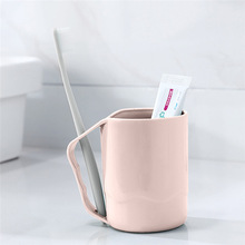 4 farve badeværelsestumblere tandbørste kop solid hvede halm plastlc kop badeværelset tilbehør sæt skyllekop vask tand krus  p35