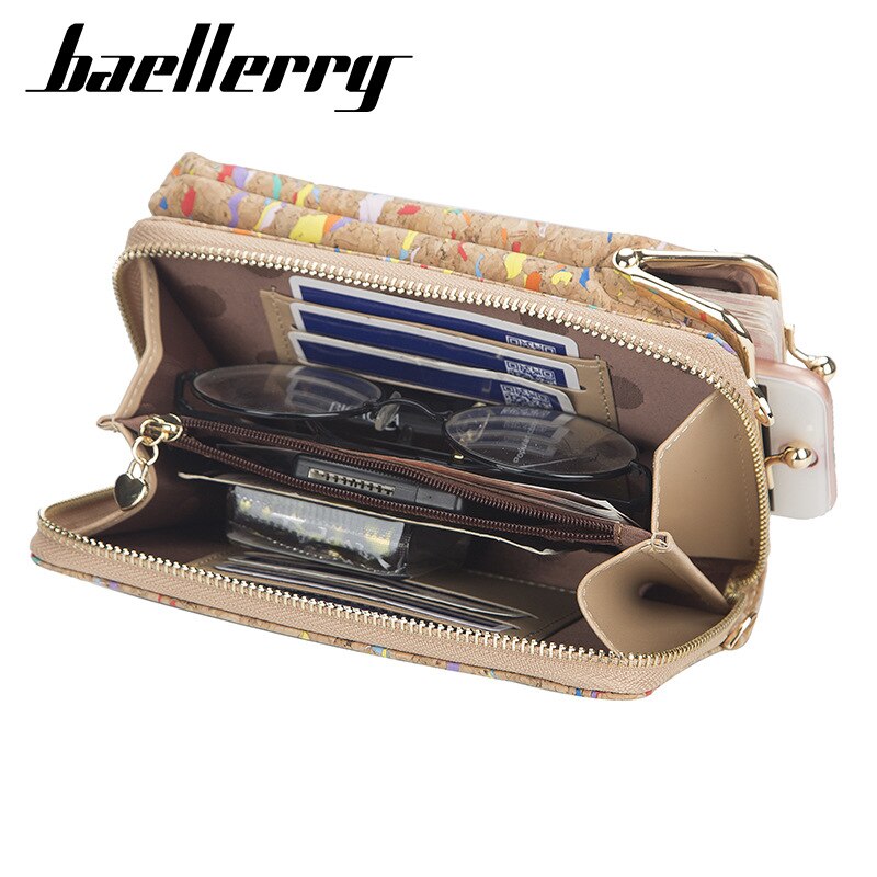 bllerry Soft Wood Material WOMEN'S Long Wallet Large Capacity-Style Mobile Phone Bag Shoulder Shoulder Bag Women's