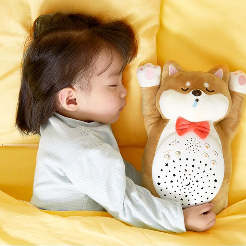 Baby Sleep Helper Music Starlight Projection Bear Toy Plush Light-Up Toys For 0-6 Years Old Kid 4 Sound Modes