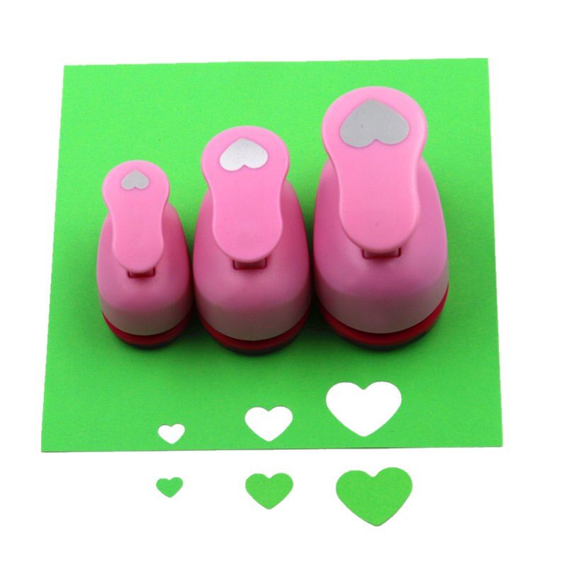 6mm-75mm heart shape craft punch cortador de papel de scrapbook paper foam school manual DIY Round hole punches: 3pcs  8-15-25mm