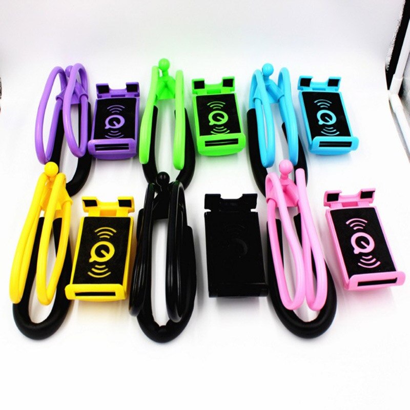 Flexible lazy neck stand phone holder with pendant neck and Halter with mobile phone holder and necklace