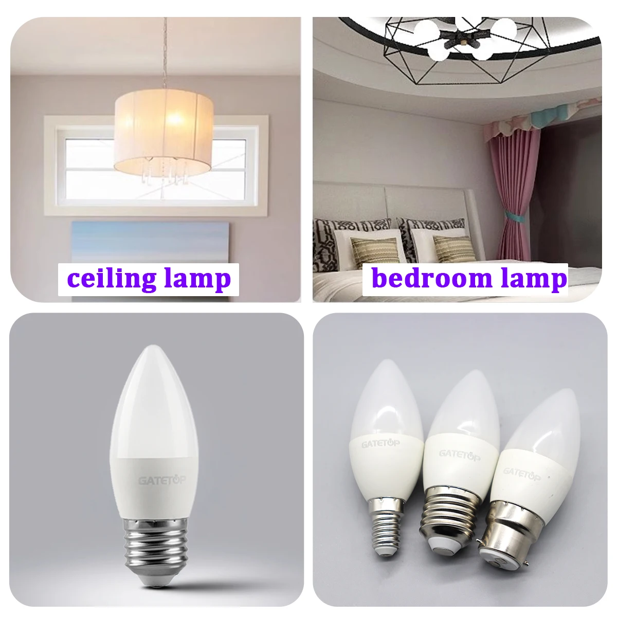 6 stks 220 V E27/E14/B22 LED Kaars Lampen, 3-7 W, hoge helderheid Energiebesparing voor Kroonluchters, Muur/Tafel/Vloerlampen & Home Decor