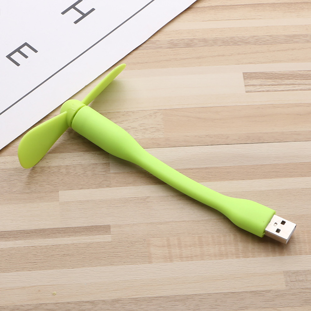 USB Small Fan Portable Hand Cool Mini Fan For Computer Flexible Bendable Fan For Power Bank Laptop PC AC Charger Summer Gadget: green