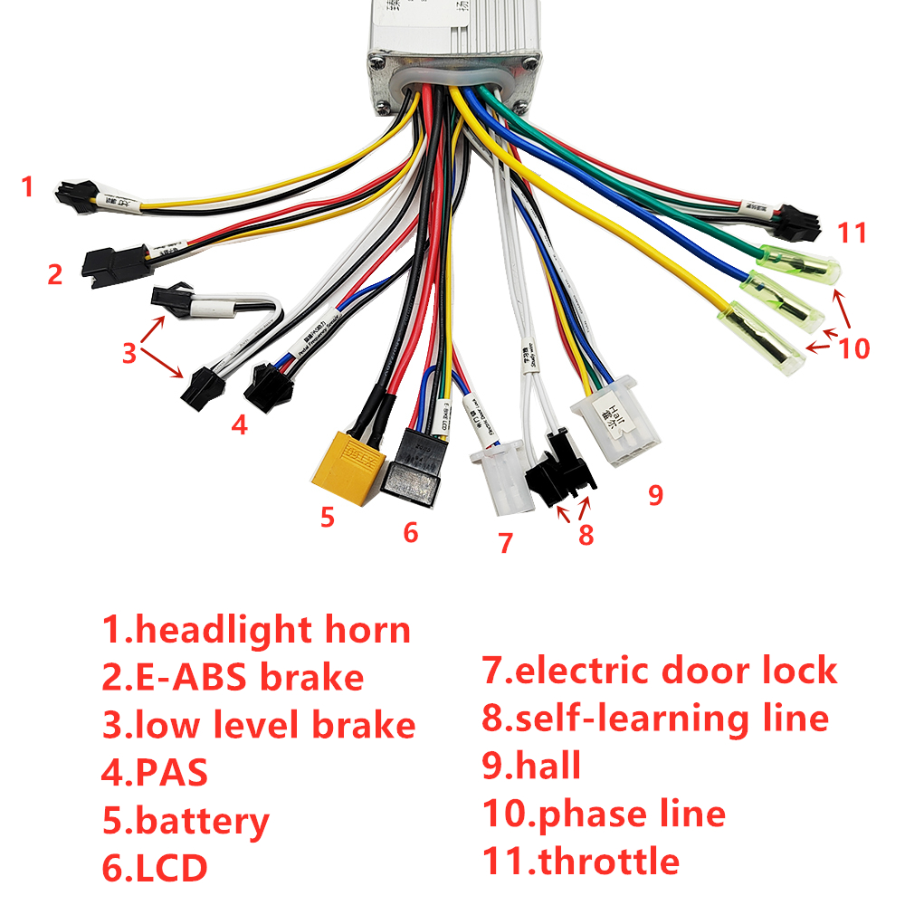24V 36V 48V 250W 350W 20A Motorregler E-Bike/Elektroroller Bürstenloser Geschwindigkeitsregler und TF100 LCD-Display