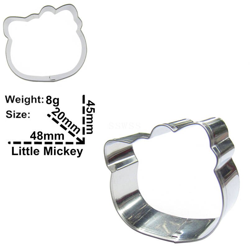 Kleine taarttool met kattengezicht waarmee je heel eenvoudig een dierenvorm kunt maken voor een desserttaart of koekje