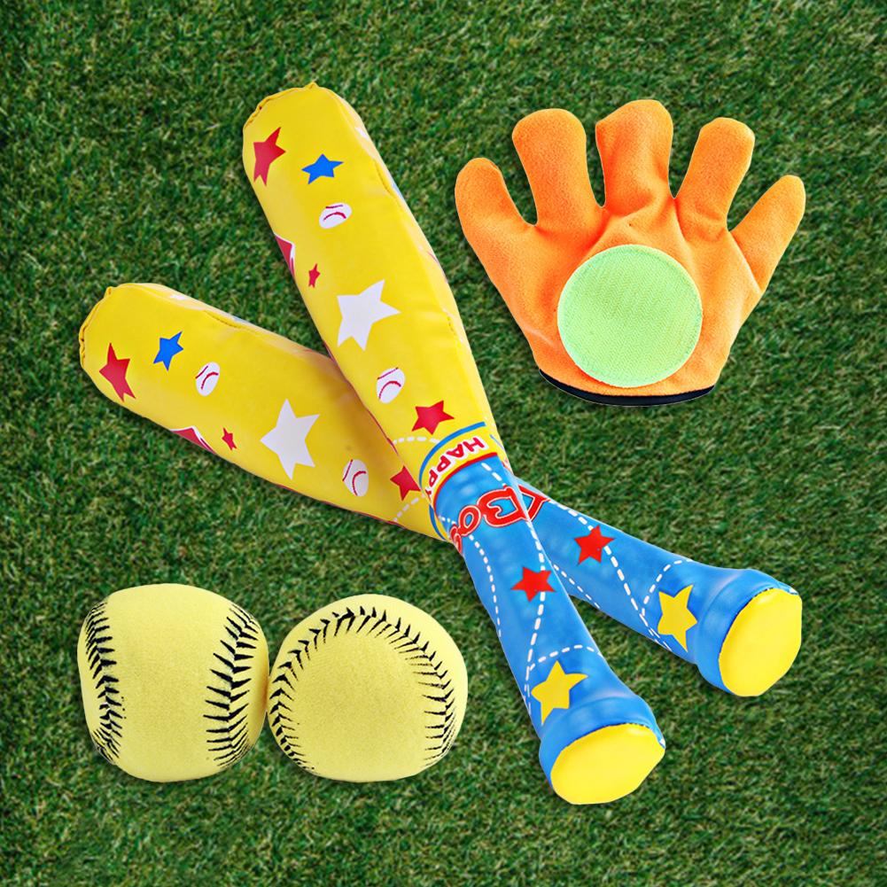 4 stk børn baseball legetøjssæt letvægts forældre-barn baseball træningsudstyr udendørs sportsartikler barn baseball sæt