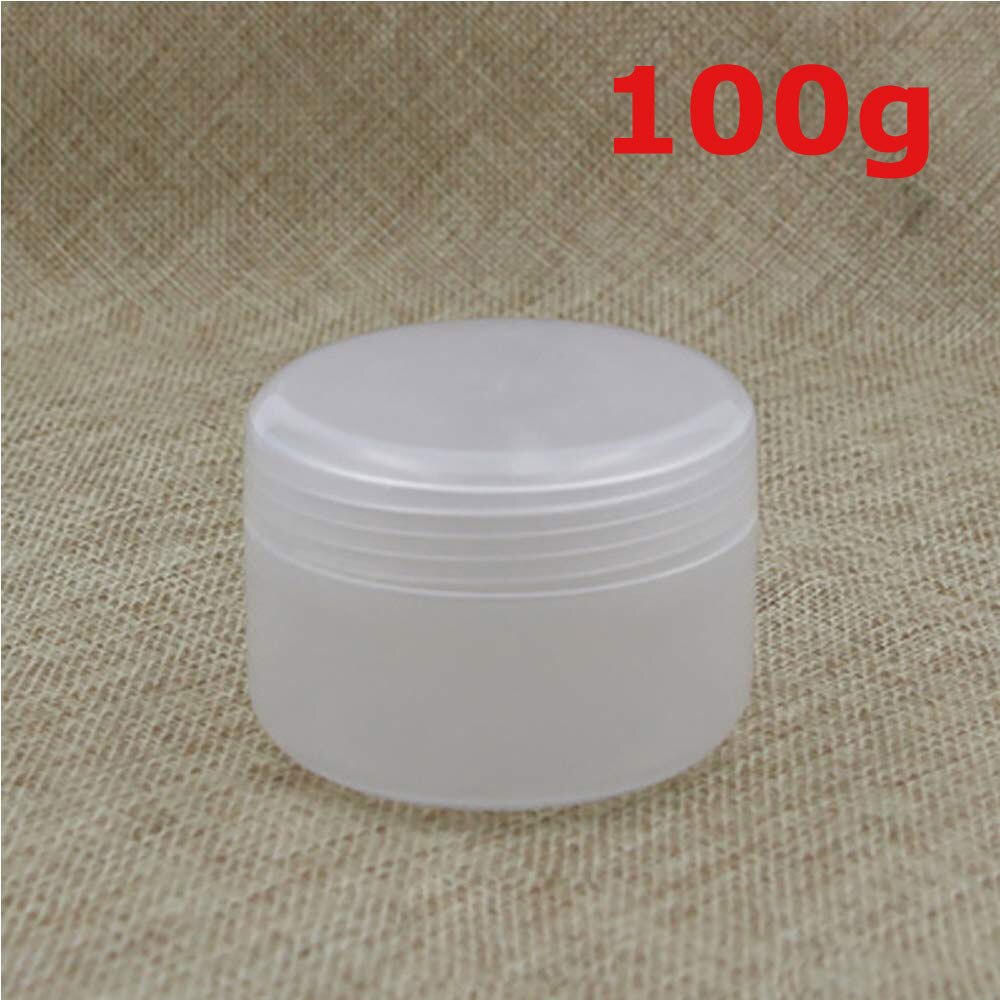 50 stk prøve tomme beholdere krukker gryder flasker med låg dækker etuier til creme lotion kosmetisk makeup olier læbepomade pigmenter: Gennemsigtig  x 100g