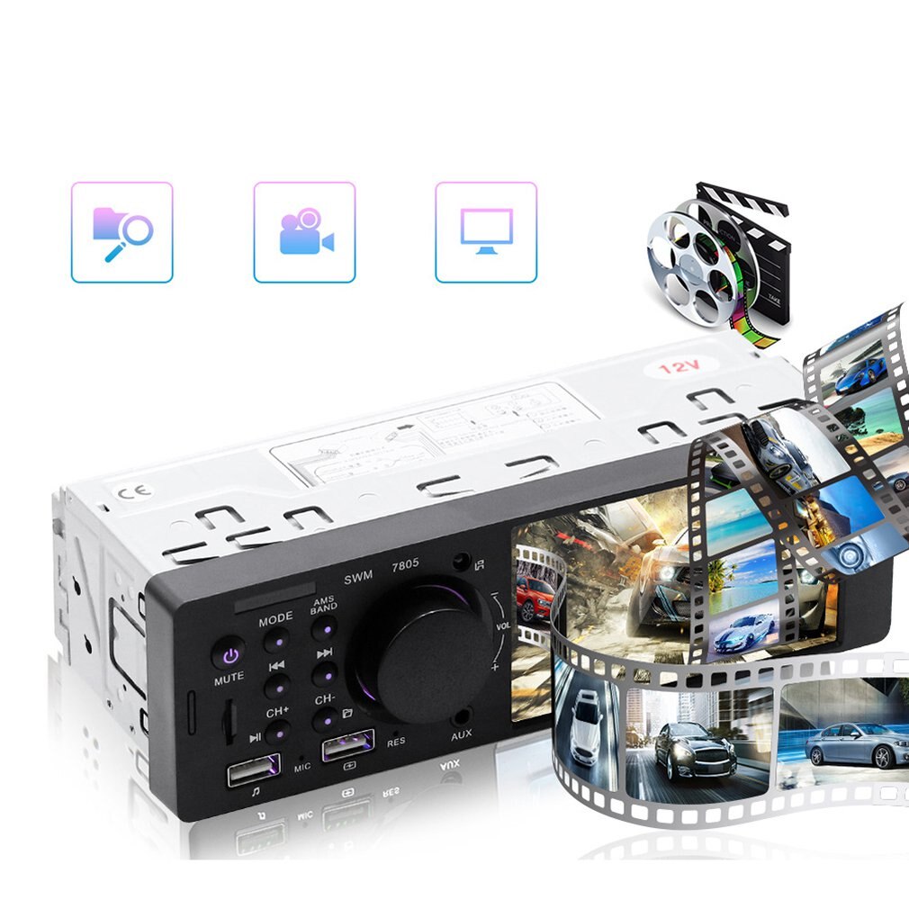 4.1 Inch Auto Hd Groot Scherm Bt Auto Mp5 Speler Auto Mp3 Mp4 Card Machine Auto Radio Host Omkeren Video speler