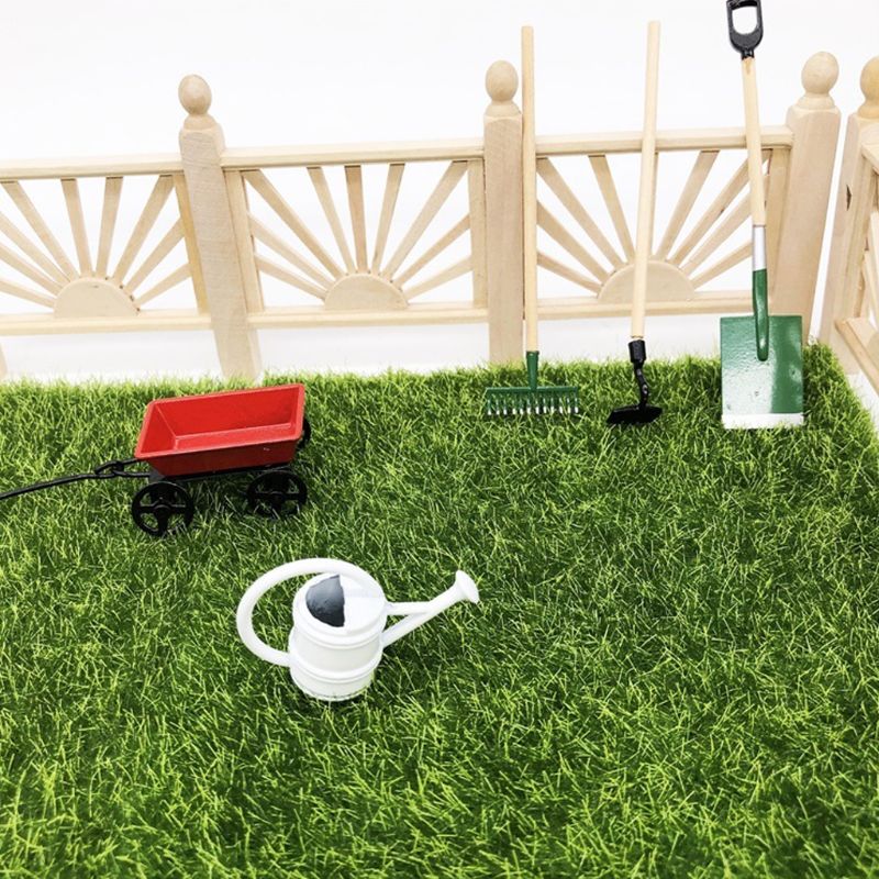 1:12 Miniatuur Poppenhuis Schattige Mini Metalen Kleine Pull Winkelwagen Landbouw Gereedschap Kits Voor Tuinmeubelen Accessoires Ornament