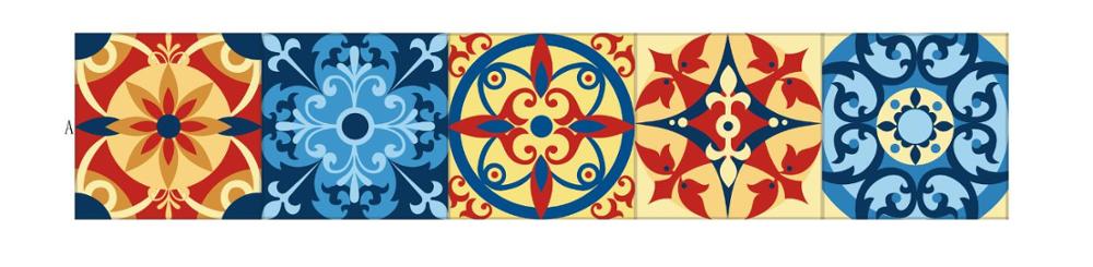 10/15/20/30cm marokkansk stil keramiske fliser wallstickers badeværelse køkken boligindretning tapet skræl &amp; stick pvc kunst vægdecals: Mz028  a / 15 cm x 75 cm x 1pc