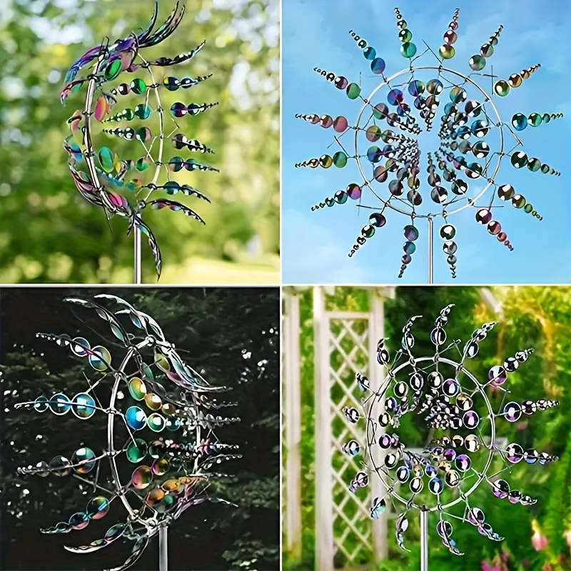 1PC Metal Power Windmill - Outdoor Garden Decoration, Iron Metal Windmill, Lawn Art Spinner