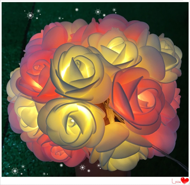 Led Rose Batterij Lichten Ins Decoratieve Verlichting Simulatie Rose Verlichting Keten