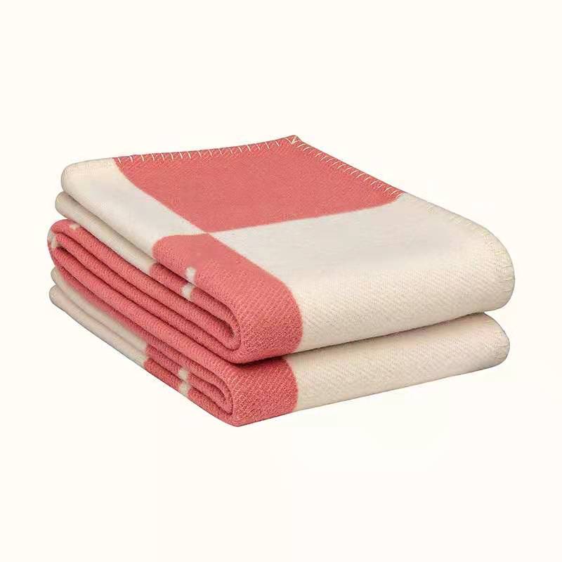 Pink tæppe europæisk hæklet blødt uld mærke plaid h kast kashmir varm sofa villa boligindretning tilbehør seng fleece strikket: 7 / Tæppe