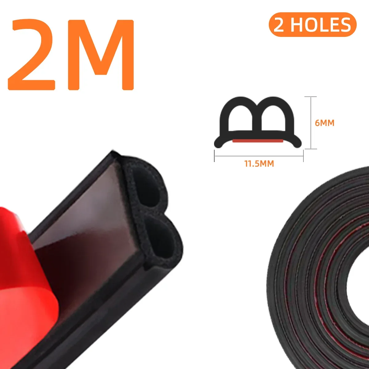Soundproof Waterproof Double Weatherstrip Rubber Sealing Layer Insulation Auto Door Sealant Protector protection Sealing: MULTI