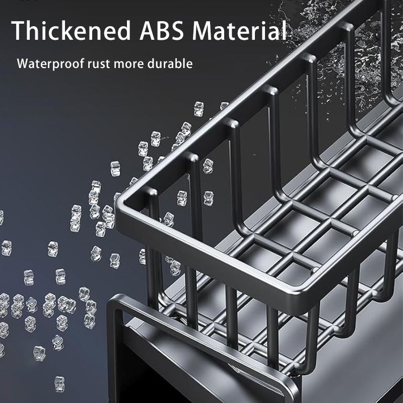 Kitchen sink drain rack organizer abs plastic self-draining sink shelf soap sponge holder dish towel towel rack filter baskets