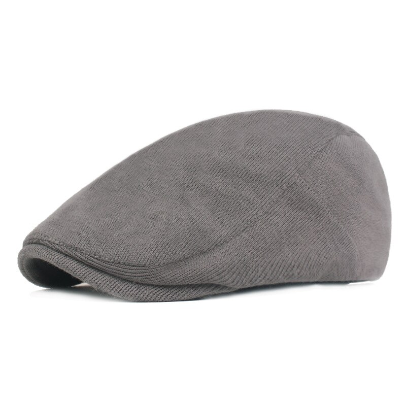 SLECKTON Newsboy Cap for Men Winter Knitting Beret Hat Herringbone Caps Adjustable Hats Dad Hats Casquette Gorras: Gray