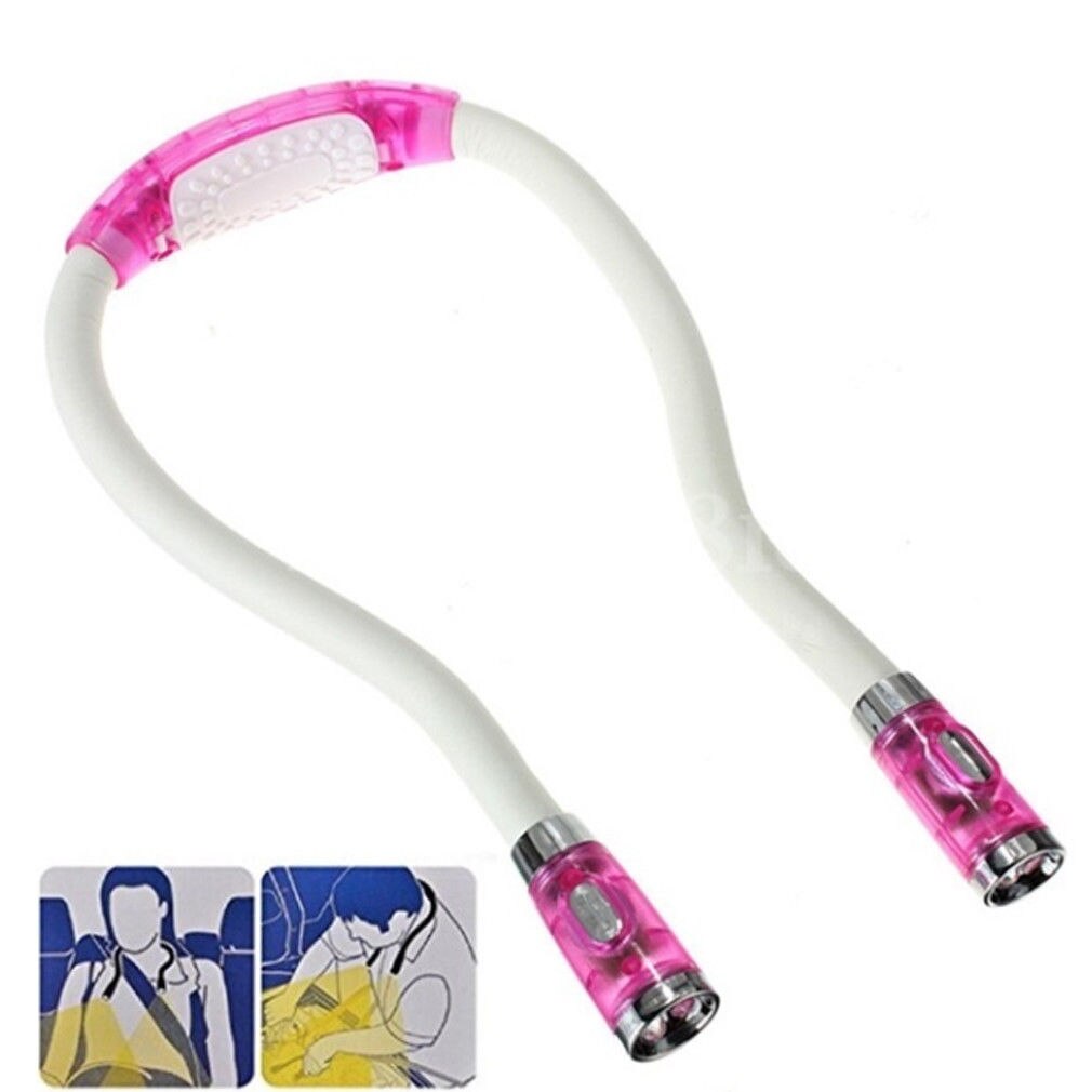 Portable Huglight Hands Free LED Flexible Light Over Neck Book Reading Lamp Portable Halter LED Light Night Use: Red