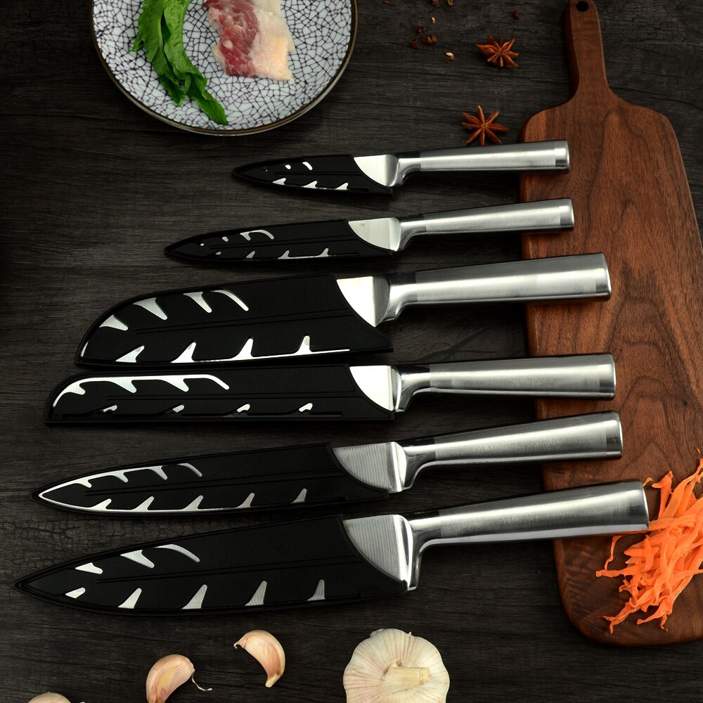 XYj Japanischen Küche Messer einstellen Edelstahl Ultra Scharfe Klinge Kochmesser Bausatz Sushi Sashimi Gemüse Brot Obst Fleisch Messer