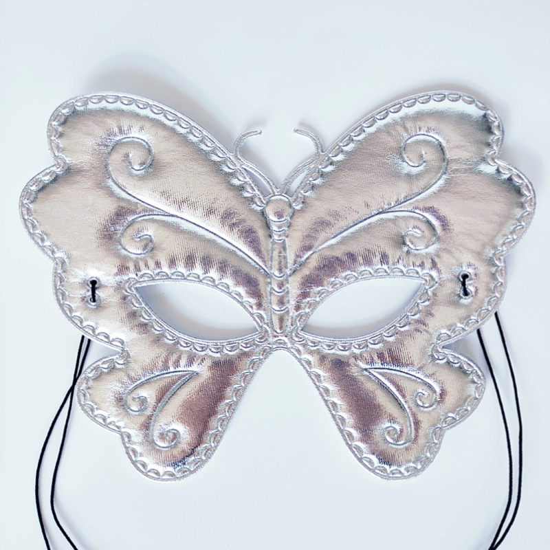 10pcs Women's Butterfly Mask Costume Accessory Halloween Party Cute Dress Up Black Silver Red Gold Easter: Gold