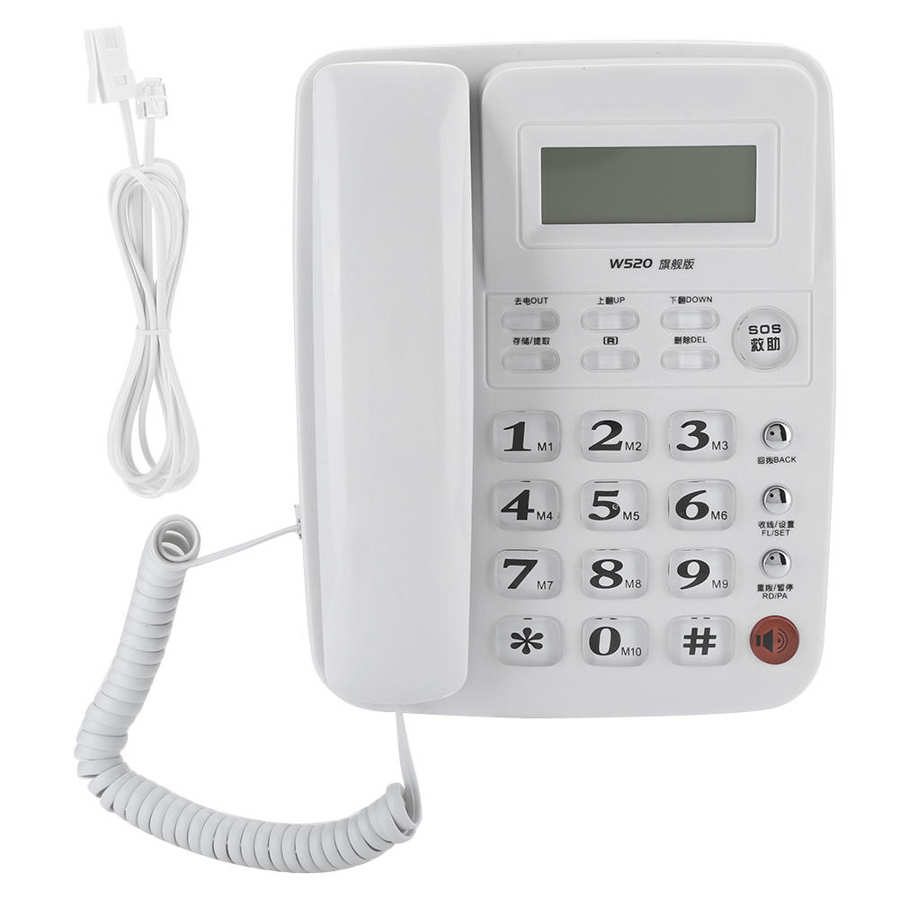 W520 Kantoor Huishoudelijke Zaken Caller Identificatie Vaste Telefoon Vaste Apparatuur: WHITE