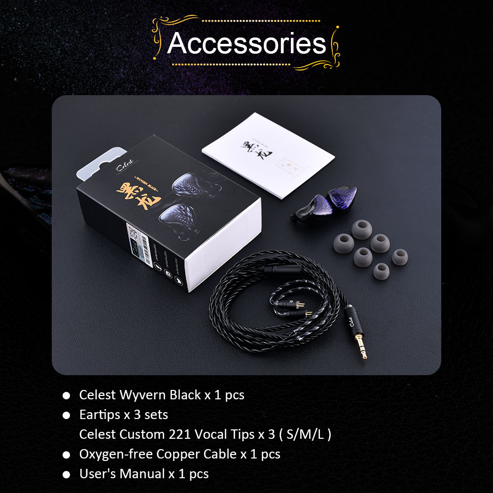 Kinera Celest Wyvern Black In-Ear Earphones 10mm LCP Dynamic Driver With Detachable Boom MIC HiFi IEMs Cable Audio Headphones