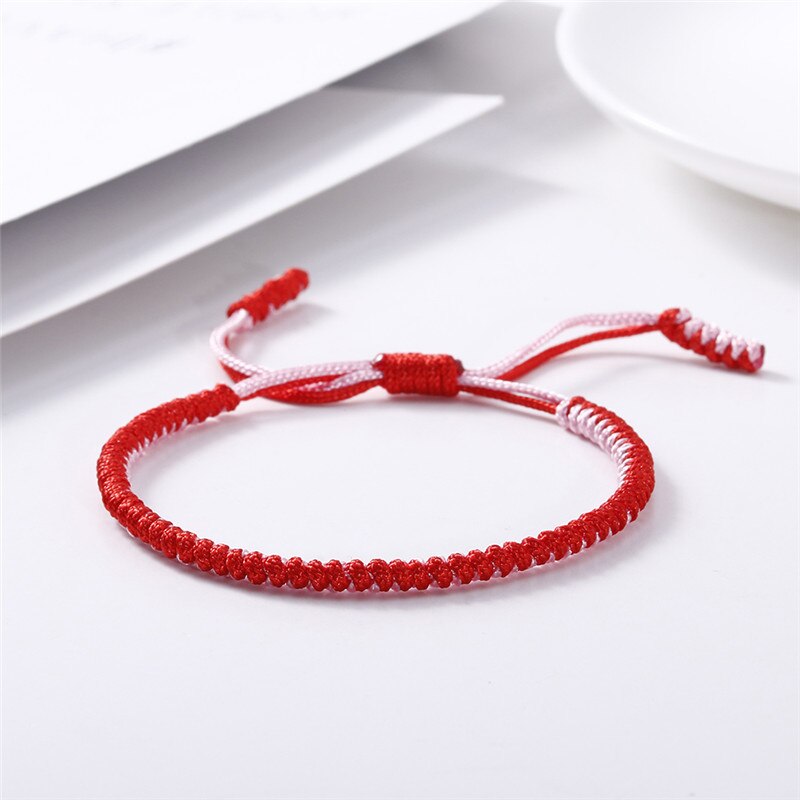 Tibetan Buddhist Adjustable Handmade Braided Bracelets & Bangles Original Knots Lucky Rope Charm Bracelet For Women Men Jewelry