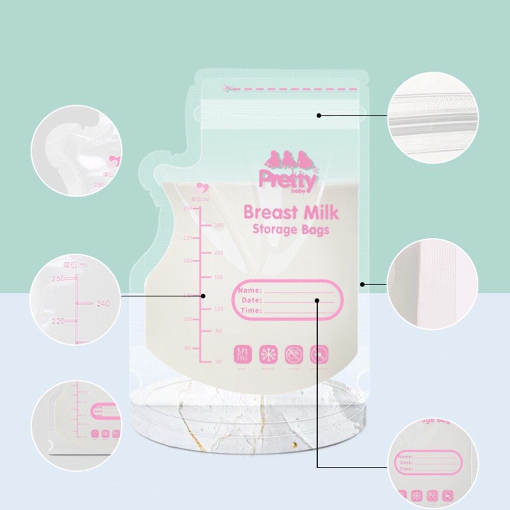 30 Pcs Transparent Milk Freezer Bags Breast Milk Storage Bags Milk Pouches for Toddlers Infants