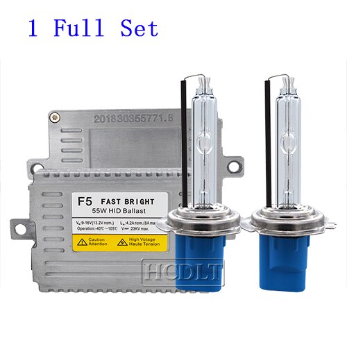 HCDLT-Kit de Xenón HID F5, lámpara de xenón de arranque rápido y brillante, 55W, H7, 5500K, lámpara H1, H3, H11, D2H, HID