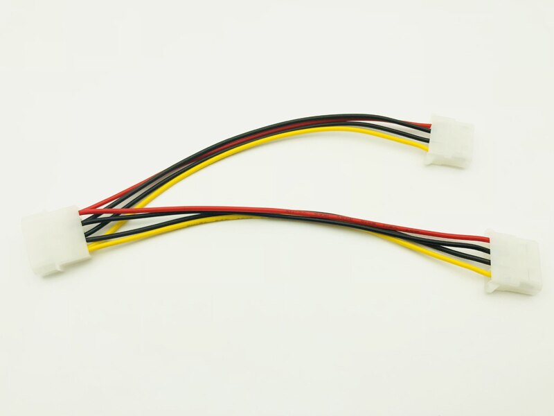 5 stk 4 pin molex han  to 2 port molex ide hun strømforsyning splitter adapter kabel computer strømkabel til btc eth miner mining