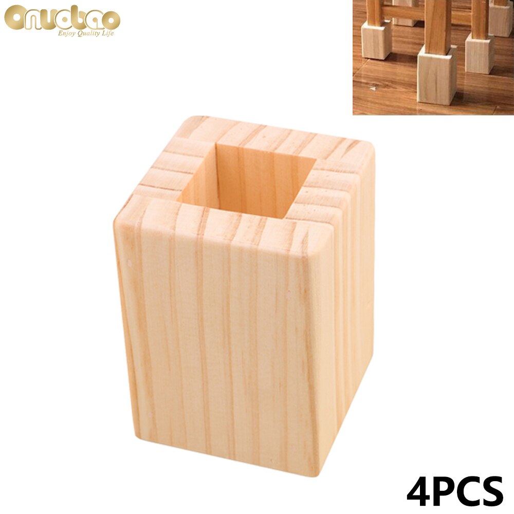 Onuobao 4 st trämöbler öka pad höja 5cm square spår för soffa förhöjt te bord skrivbord dator skrivbord garderob
