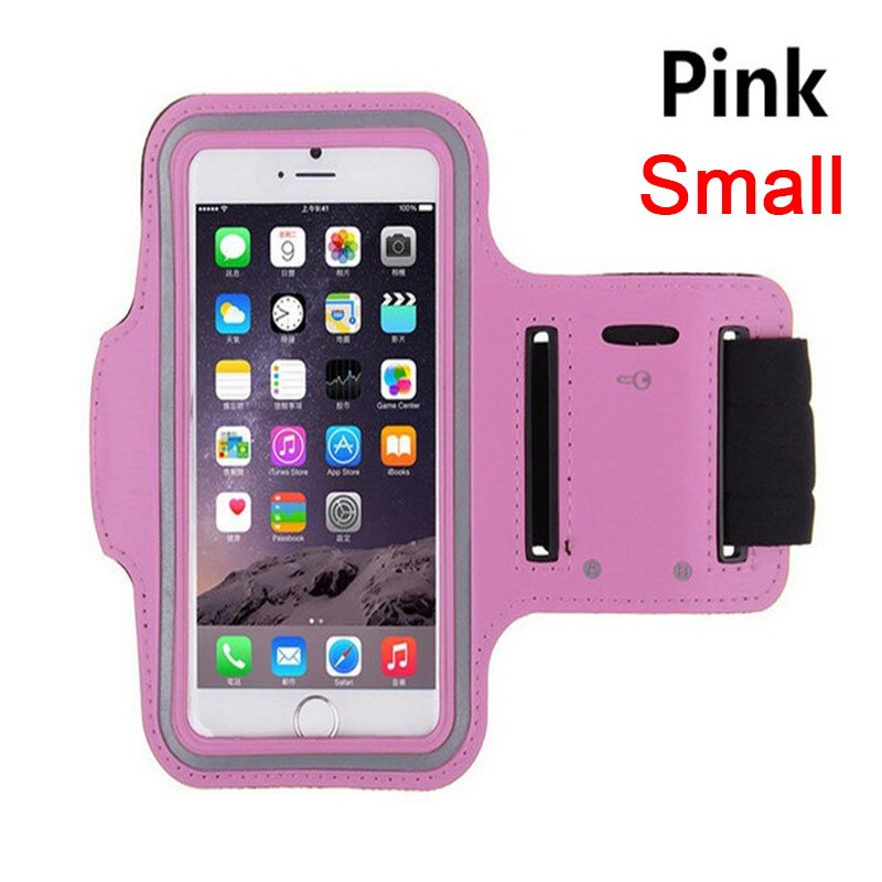 Waterproof 5.5" Gym Running Phone Bag Arm Band Case for iPhone 7 Outdoor Sports Phone Holder Armband Case for J4 J6: Small Pink