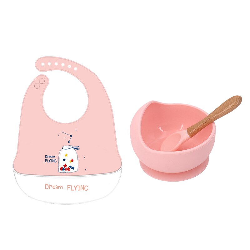 2 Stks/set Slabbers Kommen Lepel Set Waterdichte Siliconen Kinderen Meisje Jongen Slabbetjes Verstelbare Cartoon Peuter Schort Babyvoeding Stuff: set12