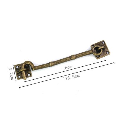 Antique Window Stay Holder Brass Chinese Window Hasp Hook Copper Wind Brace Cabin Support Cabinet Closet Close Buckle Catch: 18.5cm bronze