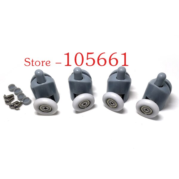 4x 25mm onderste douchedeur enkele wielen rollen geleiders katrollen partijdigheid