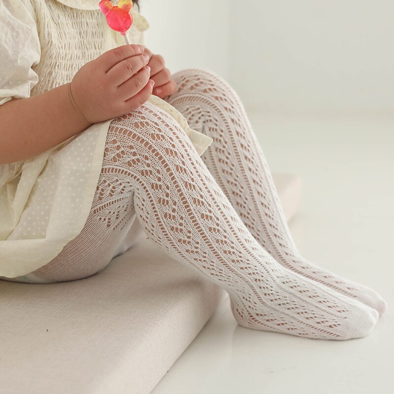 Kids Girls Cotton Ribbed Pantyhose Toddler Children Summer Princess Knit Tights Newborn Infant Thin Mesh Pants Baby Accessories